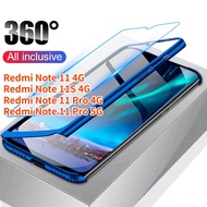 360 Degree Full Cover Phone Case For Redmi Note 11 Redmi Note 11S Redmi Note 11 Pro Case With Tempered Glass Front Full Cover Case