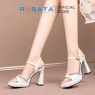 giày cao gót 8cm ROSATA giày SANDAL thời trang ROSATA mã  RO641 màu TRẮNG / ĐEN