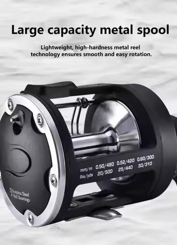Visual Anchor Fishing All-metal Head Fishing Reel Sea Fishing Reel Boat Fishing Reel Drum Reel With 
