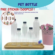 PET Transparent Bottle 150ML 200ML 250ML 300ML 400ML 500ML Botol Kosong Doorgift Juice Bottle Milk T