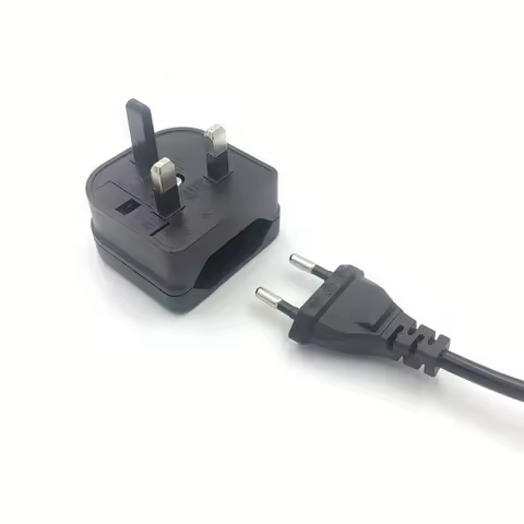 2 Pin EU Plug To UK SG MY 3 Pin Type Plug With 5A Fuse Power Socket Euro To British Singapore Travel