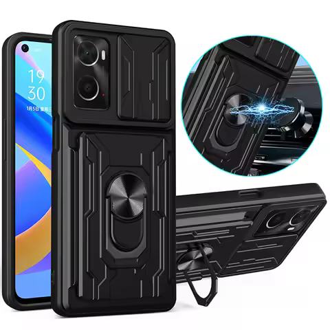For realme 9i Case Car Magnetic Holder Ring Phone Case For oppo realme 9i 9 i i9 Realme9i Card Slot 