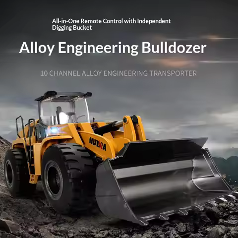 HuiNa 1583 Remote Control Bulldozer 1 14 Full Scale Large Alloy Engineering Vehicle Electric Loader 