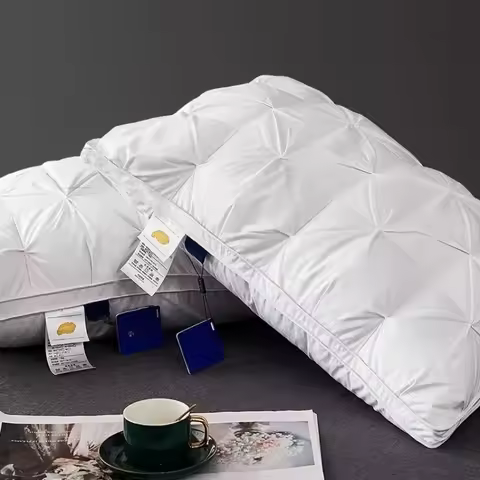 Pillow White Cotton PillowCover Rectangle Bedroom Sleep 5-Star Hotel Pillow Low-Mid-high Pillows for