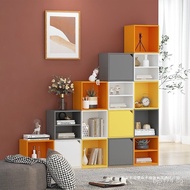Storage Cabinet Small Cabinet Grid Cabinet Simple Combination Floor Bookshelf Storage Free Placement