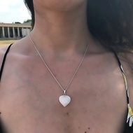 White Heart Quartz Necklace | 925 Sterling Silver Necklace