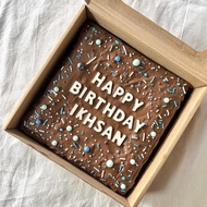 Brownies Sprinkle Custom Tulisan Birthday / Ulang Tahun (Baca