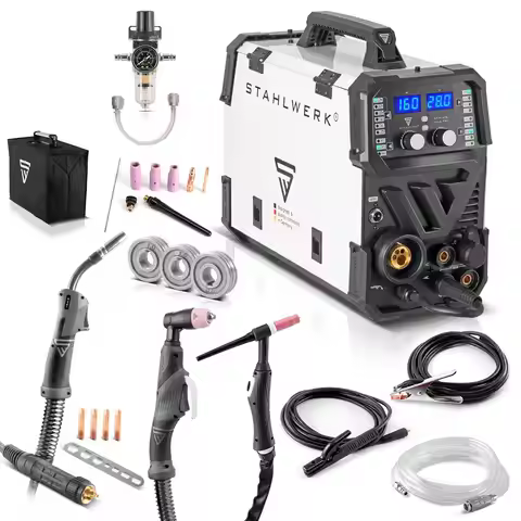 Stahlwerk CTM250 PRO All-in-One Welder 7 Functions (MIG/TIG/MMA/Plasma) Double Pulse for Lightweight