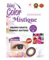 BROWN Mistique Softlens Living Color Big Eyes 16mm + GRATIS TEMPAT SOFLENTS