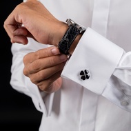 Lucky 4-leaf clover style cufflinks set