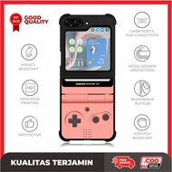 Custom Case Samsung Z Flip 6 5 4 3, Z Fold 6 5 4 3 5G Peach Gameboy AE3199 Hardcase A13