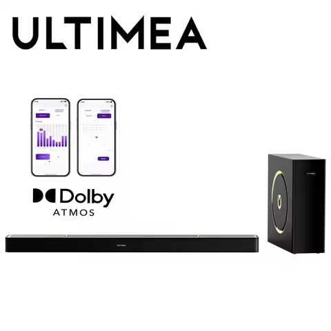 ULTIMEA Skywave F30 Soundbar 3.1.2ch 300W Dolby Atmos Soundbar, with 5.25'' Wired Subwoofer, Home Th