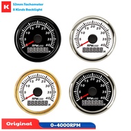 0-4000RPM Show Tachometers Gauges 52mm Rev Counters Black Revolution Meters with Hourmeters for Car 