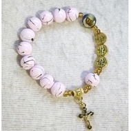 PINK OPAL OCTOBER BIRTHSTONE ROSARY BRACELET