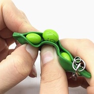 Funny Beans Squishy Squeeze Peas Edc Fidget Toys Pendants Keychain Stress Relief Ball Gadgets Kid Children Novelty Toy Fidget