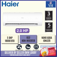 (DELIVERY WITHIN KLANG VALLEY AREA) Haier HSU-19LPB21 2.0 HP R32 Non-Inverter Series with Nano Aqua Ionizer Air Conditioner Aircond