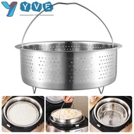 YVE Food Steamer Basket, Stainless Steel Rice Pressure Cooker Steaming Grid, Multi-Function Anti-scald Steamer Insert Steamer Pot Cooking Accessories Food Rack Kitchen