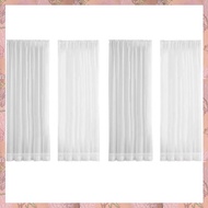(NVIS) Window White Sheer Curtains 84 Inches Long 4 Panels Sheer White Curtains Clear Curtains Basic