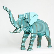 大象居家擺飾 3D手作 淺藍色/環保紙材/Pinkoi限定獨家販售