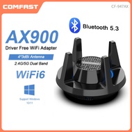 Comfast WiFi 6 USB Adapter 2.4G 5GHz AX900 BT5.3 Dongle Bluetooth Wireless Adaptador Free Drive Wi-f
