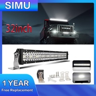 1pc 32inch 12D High-power 3 แถว LED light bar off-road 12V 390W รวม beam 4x4 work light bar เหมาะสำห