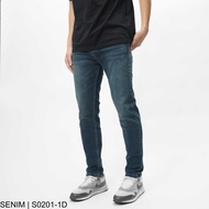 SENIM men's jeans, stretch Denim jeans, slim fit form, plain blue jeans S0201-1D