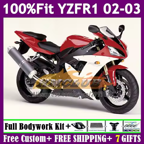 Factory Red Injection Fairings For YAMAHA YZF-R1 YZF1000 YZF R1 R 1 1000 02-03 136No.0 YZF-1000 YZFR