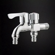 Vòi nước đôi làm bằng inox 304 gắn tường 01 đầu vào 2 đầu ra đầu vào DN15 lắp cho ống D21mm - Sen tắ