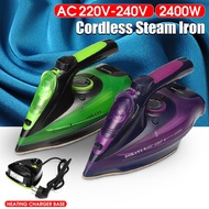 2400W Portable Cordless Electric Steam Iron 5 Speed Adjustment for garment Steam Generator Clothes Ironing Steamer Ceramic Soleplate