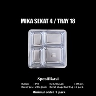 Mika 4-Section Rice Box Tray 18, 100 pcs Boxed Rice/ Size 18x18