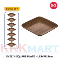 EVELIN SQUARE PLATE - L15xW15xH1.5cm (Bundle of 7)