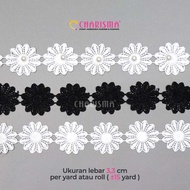 Charisma Embroidered Lace FR AB 3389 - Floral Lace 3.3cm Wide/ Price Per Yard (90cm)