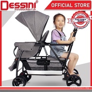 L Twin Stroller Can Sit Lie Detachable Double Stroller Lightweight Adjustable Tandem Seating Folding Baby Hands Two Carts