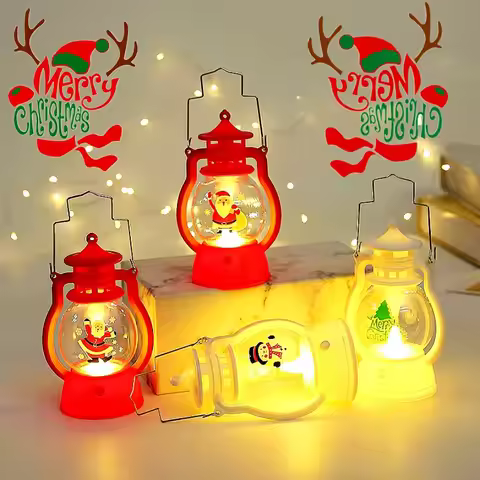 2026 LED Christmas Ornaments with Battery LED Lantern Light Santa Claus Merry Christmas Decorations 