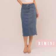 RIMINI - Women's Front Slit Midi Jeans Skirt Size 26-33 - Ayzel Skirt 5243