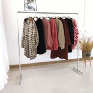 Clothing Rack Floor-standing Drying Rack Steel Pipe Stall Clothes Display Rack Balcony Water Pipe Dr