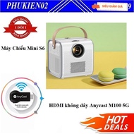 [ Genuine ] S6 Mini Projector Combo Running Android Operating System + Anycast M100 5G HDMI Streamin