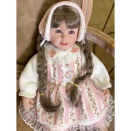 55cm Rebirth Doll Clothes Fur Plush Dress Lace Floral Skirt Autumn Winter Suit