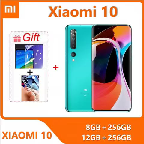 Xiaomi 10 RAM 12GB ROM 256GB 5G Smartphone Android 6.67 inch Qualcomm Snapdragon 865 4780 mAh Global