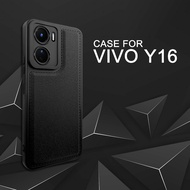 EllaStuff Case Vivo Y16 Softcase PREMIUM LEATHER BLACK Casing Vivo Y16