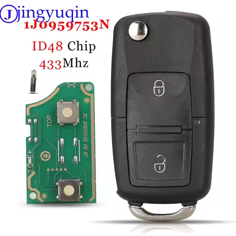 Jingyuqin 1J0959753N 433Mhz ID48 2BTN Remote Car Key For VOLKSWAGEN VW Beetle Bora Golf SEAT Toledo 