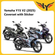 Yamaha Y15 Y15ZR V2 2025 Complete Coverset Siap Tampal Sticker - B17-F1000-B0-PA (Original Yamaha)