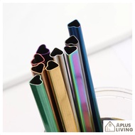 Heart Shape Metal Straw Stainless Steel Straw Reusable Eco Friendly Straw Colorful Straw Straight Straw Valentine 管