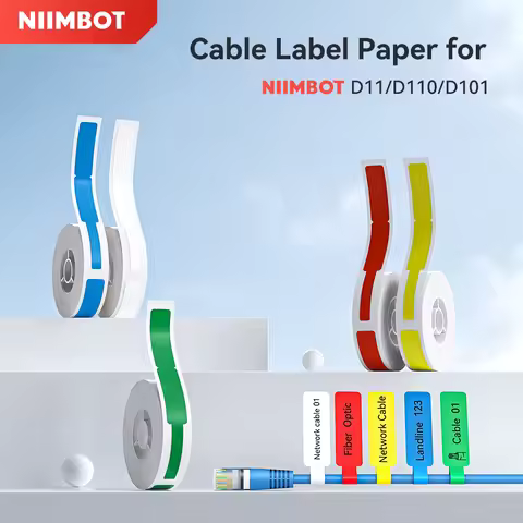 Color Cable Label for Niimbot D11 D110 D101 H1S Pinter Colorful Network Cord Labels Tags Self Adhesi