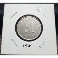 MALAYSIA year 1970 20 sen keydate rare