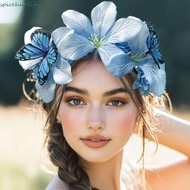 SPICEHIVE​ Simulation Flower Hair Hoop, Sweet Garland Floral Crown Hairband, Exquisite Butterfly Ele