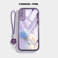 VRQR for Vivo Y20 2021 Y20A Y20T Y20i Y20S G Y12A Y12S 2021 Y3S 2021 Case Cute Smiling Cat with Flow