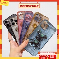 IPhone case ️ ️ Cute and funny bear-shaped case with colorful plated edges for iPhone