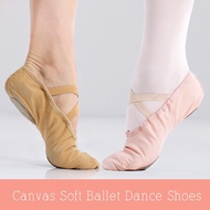 【Candy style】 Professional Canvas Ballet Dance Shoes Girls Women Yoga Gymnastics Soft Sole Flat Shoes