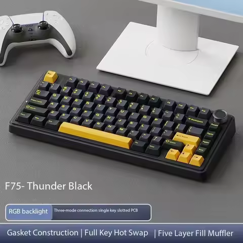 F75 Mechanical Keyboard Bluetooth Wired RGB PBT 75%/2.4G Wireless Layout OEM Profile Gasket Pc Table